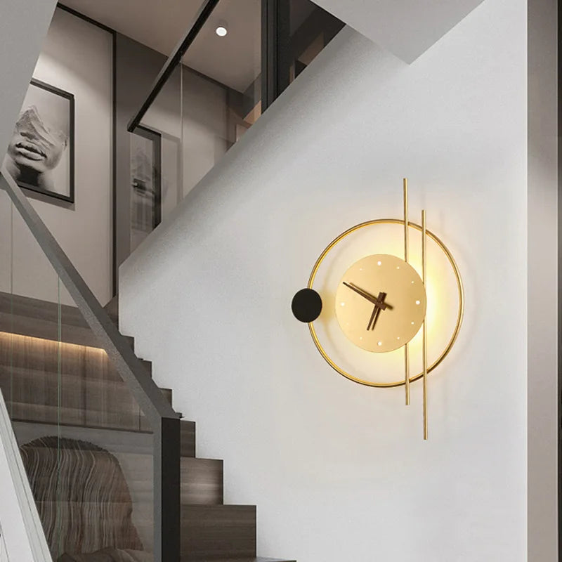 Éclairage Nordic | Applique Murale LED Design avec Horloge Intégrée | Élégance Moderne pour Chambre et Salon