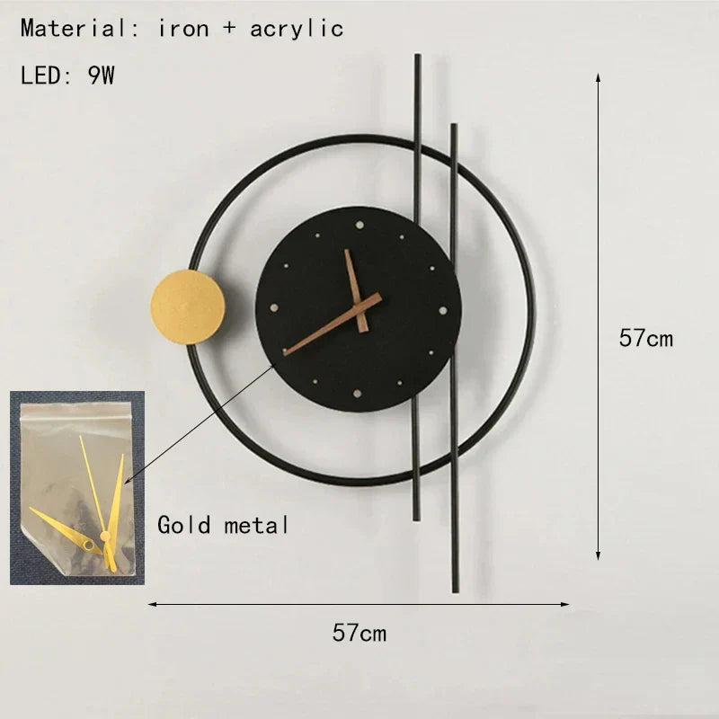Éclairage Nordic | Applique Murale LED Design avec Horloge Intégrée | Élégance Moderne pour Chambre et Salon