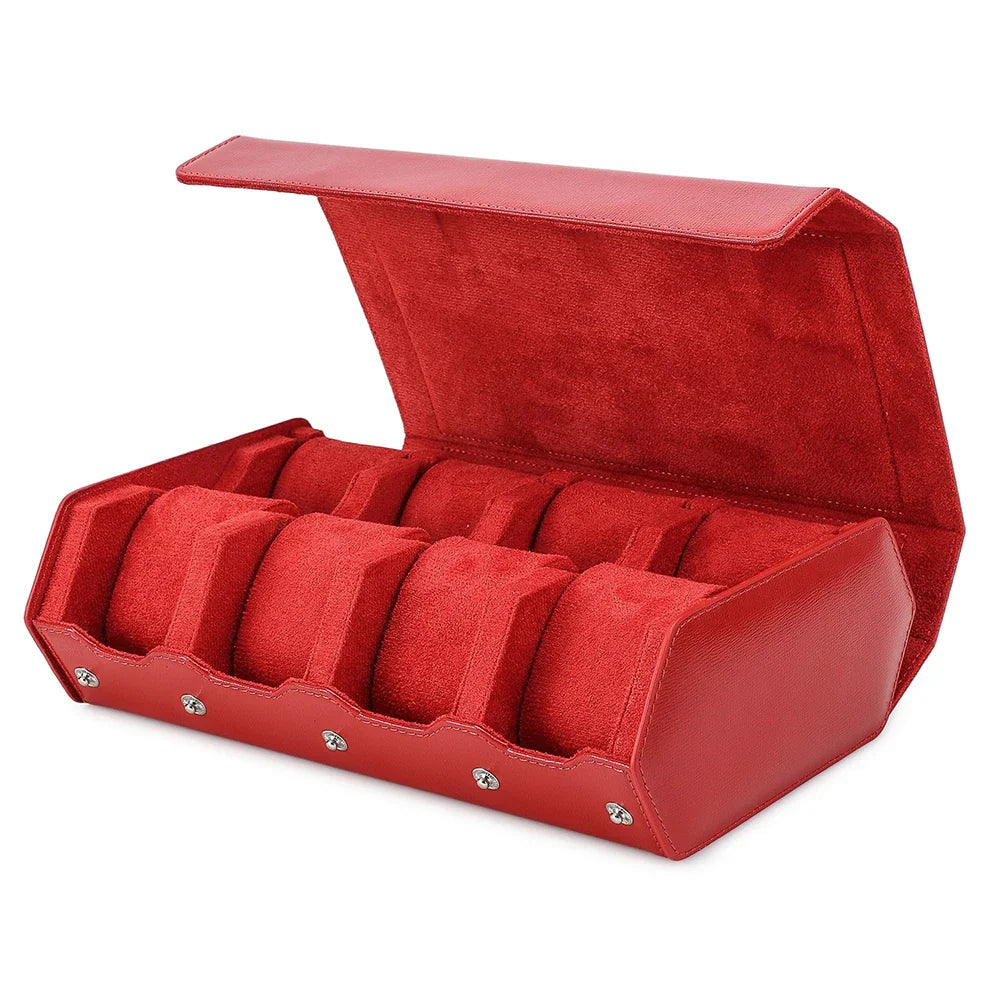 Étui de Voyage en Cuir Véritable | Organisateur de Montres avec 6/8 Fentes | Rangement Élégant pour Hommes et Femmes