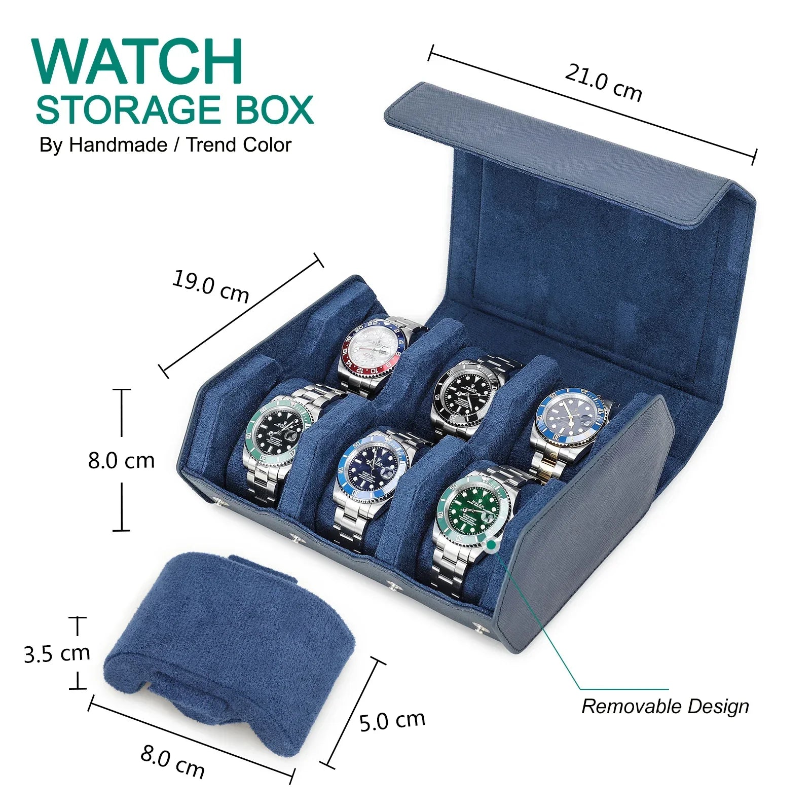 Étui de Voyage en Cuir Véritable | Organisateur de Montres avec 6/8 Fentes | Rangement Élégant pour Hommes et Femmes