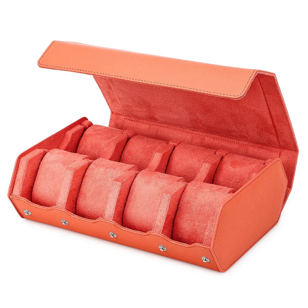 Étui de Voyage en Cuir Véritable | Organisateur de Montres avec 6/8 Fentes | Rangement Élégant pour Hommes et Femmes