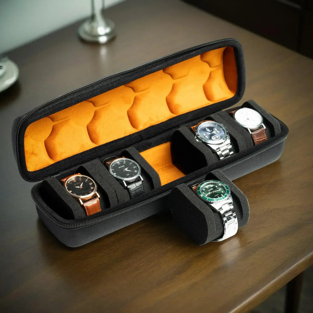 Étui de Voyage pour Montres | Rangement Rigide avec Oreiller Ajusté | Protection Supérieure pour Montres en Déplacement