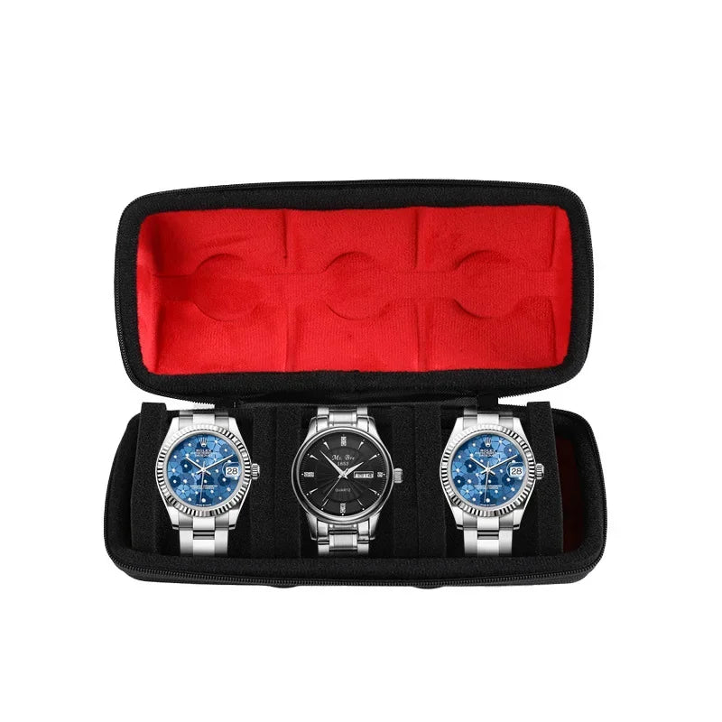 Étui de Voyage pour Montres | Rangement Rigide avec Oreiller Ajusté | Protection Supérieure pour Montres en Déplacement