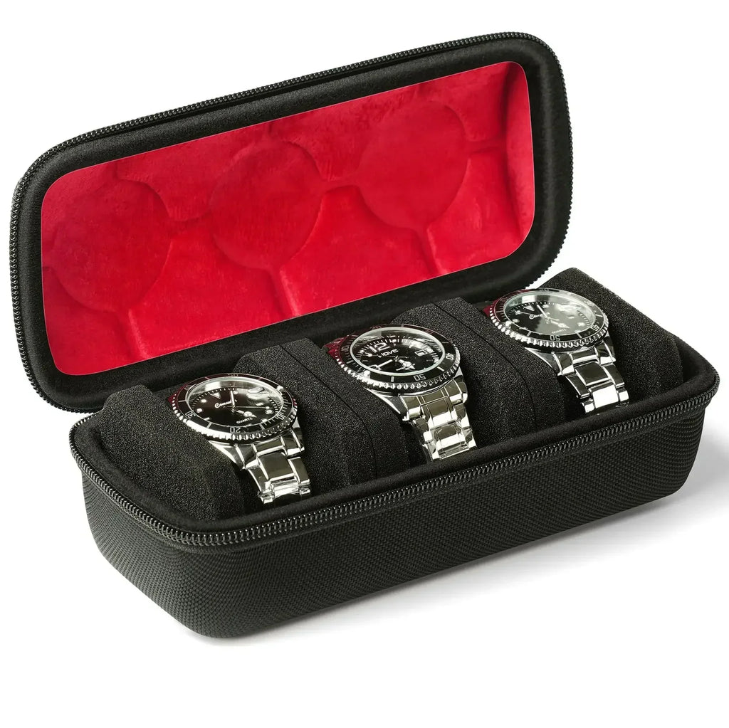 Étui de Voyage pour Montres | Rangement Rigide avec Oreiller Ajusté | Protection Supérieure pour Montres en Déplacement