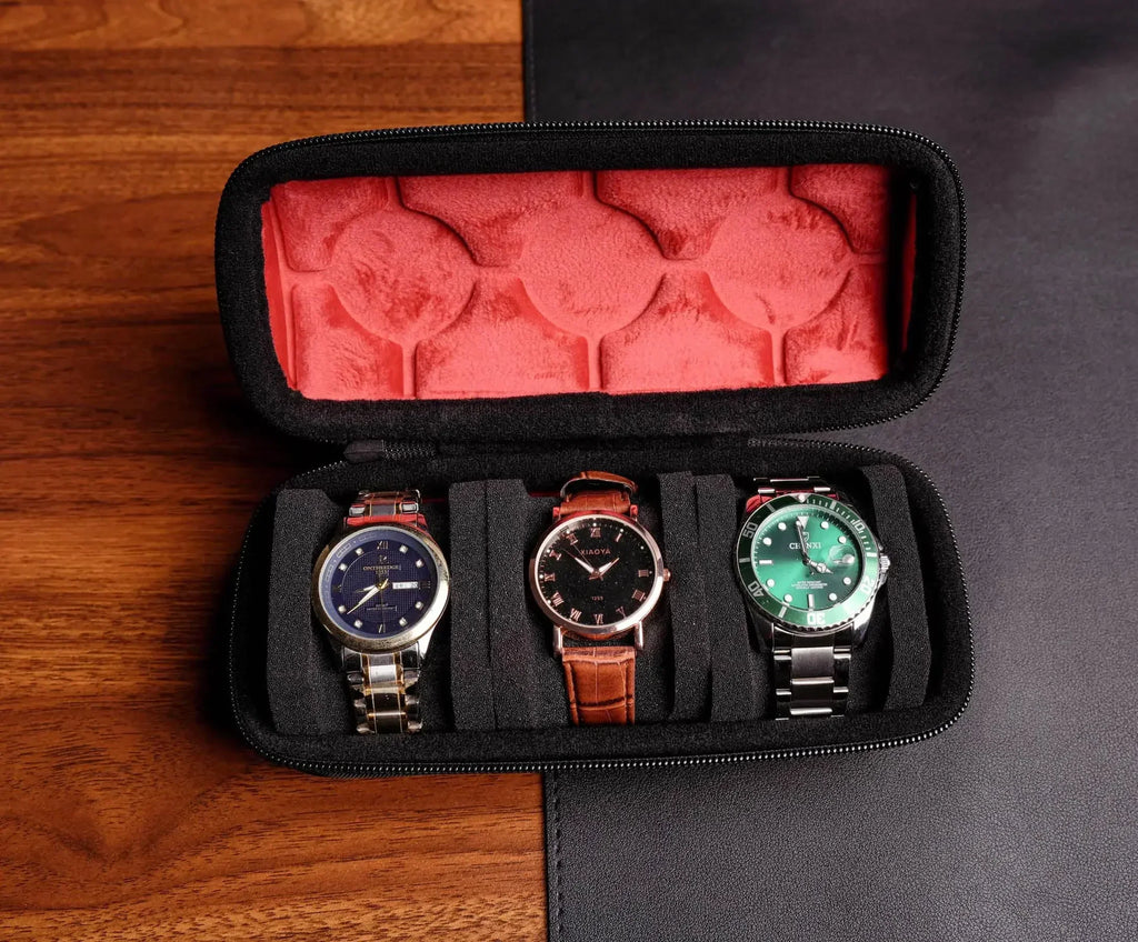 Étui de Voyage pour Montres | Rangement Rigide avec Oreiller Ajusté | Protection Supérieure pour Montres en Déplacement