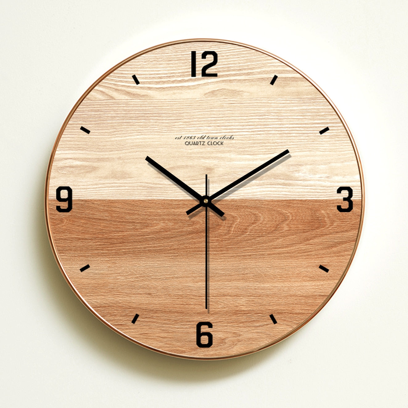 DUOTONE - Horloge murale bois double nuance