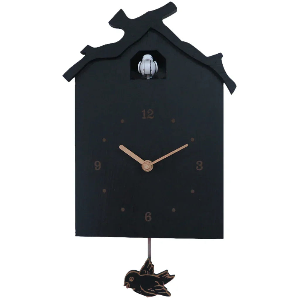 Horloge Coucou Moderne Noire/Bleu