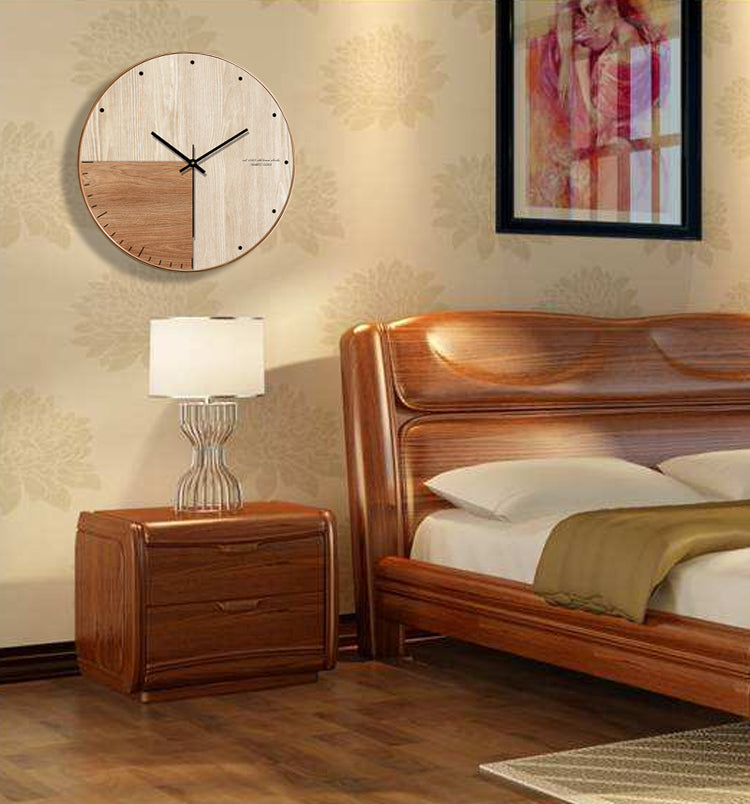 DUOTONE - Horloge murale bois double nuance