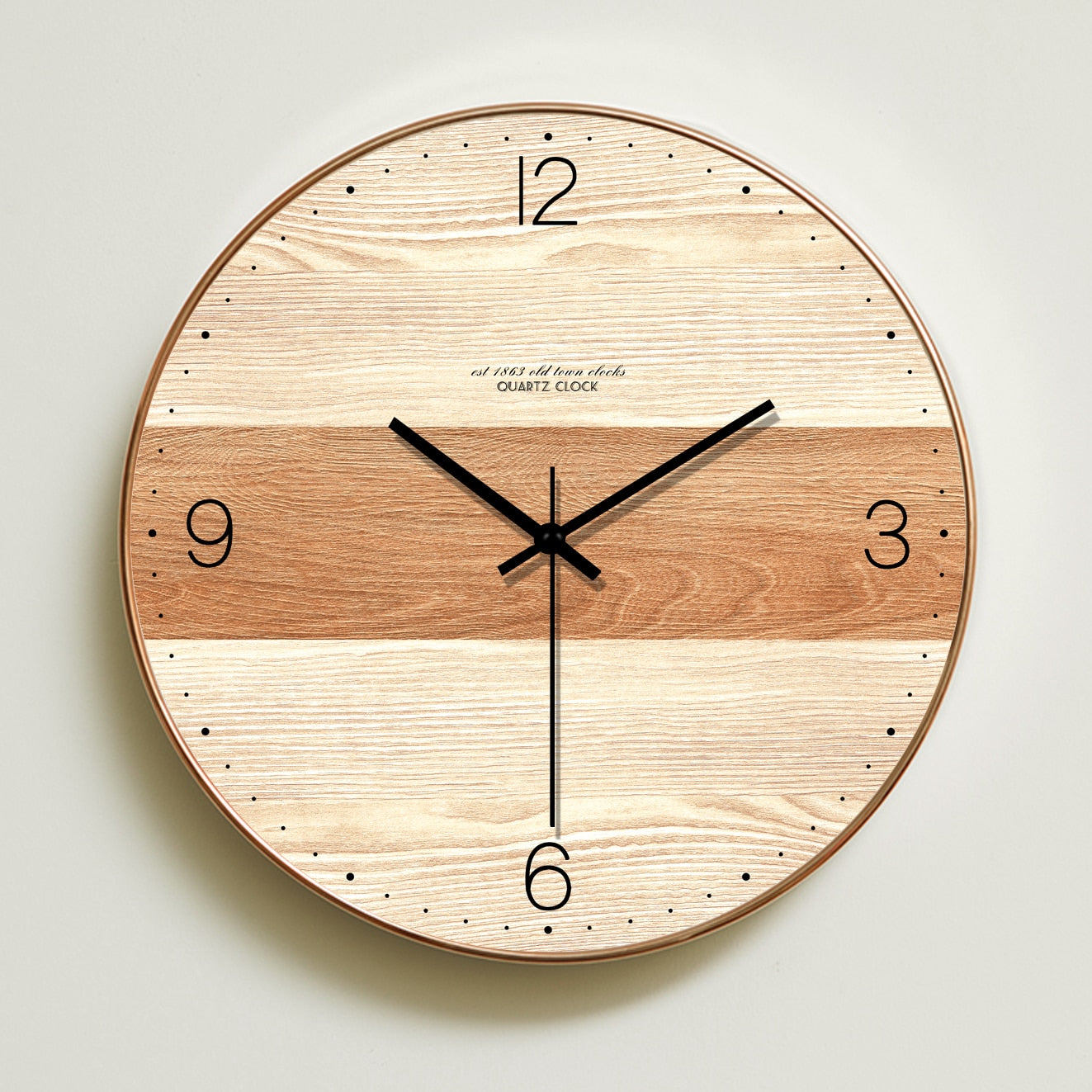horloge murale en bois double nuance
