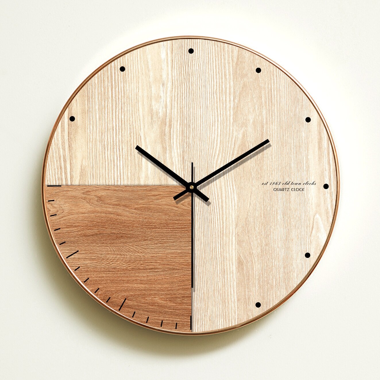 DUOTONE - Horloge murale bois double nuance