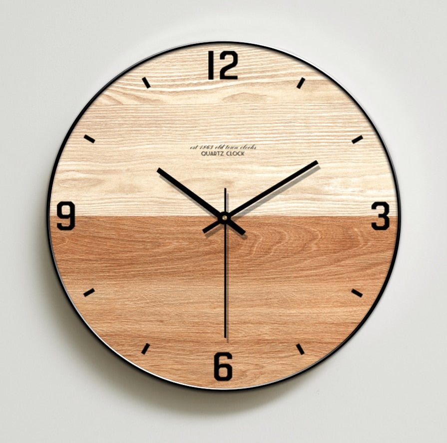 DUOTONE - Horloge murale bois double nuance