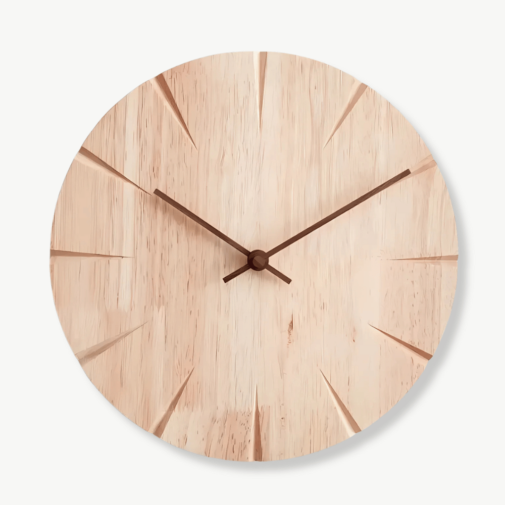RELIEF - Horloge murale bois sculpté 30 cm