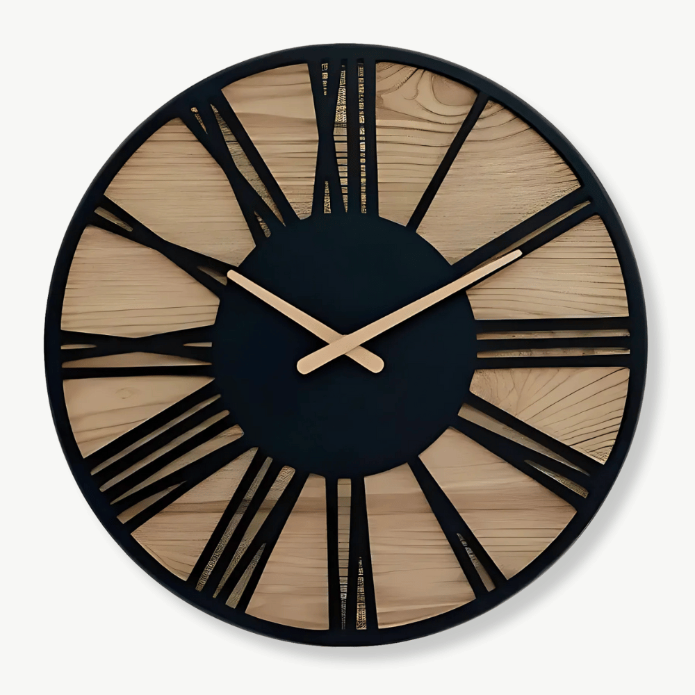VALENS - Horloge murale bois chiffres romains