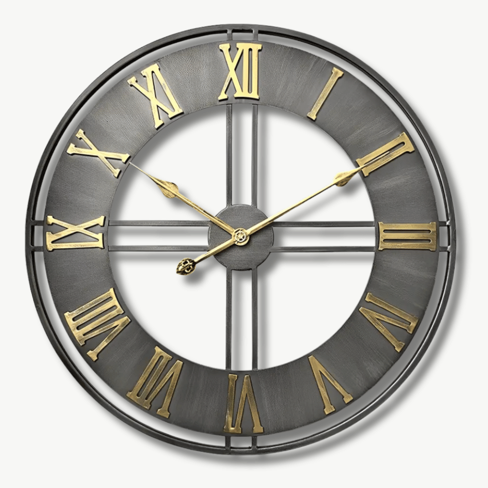 CAMDEN - Horloge murale loft métal vieilli 60 cm