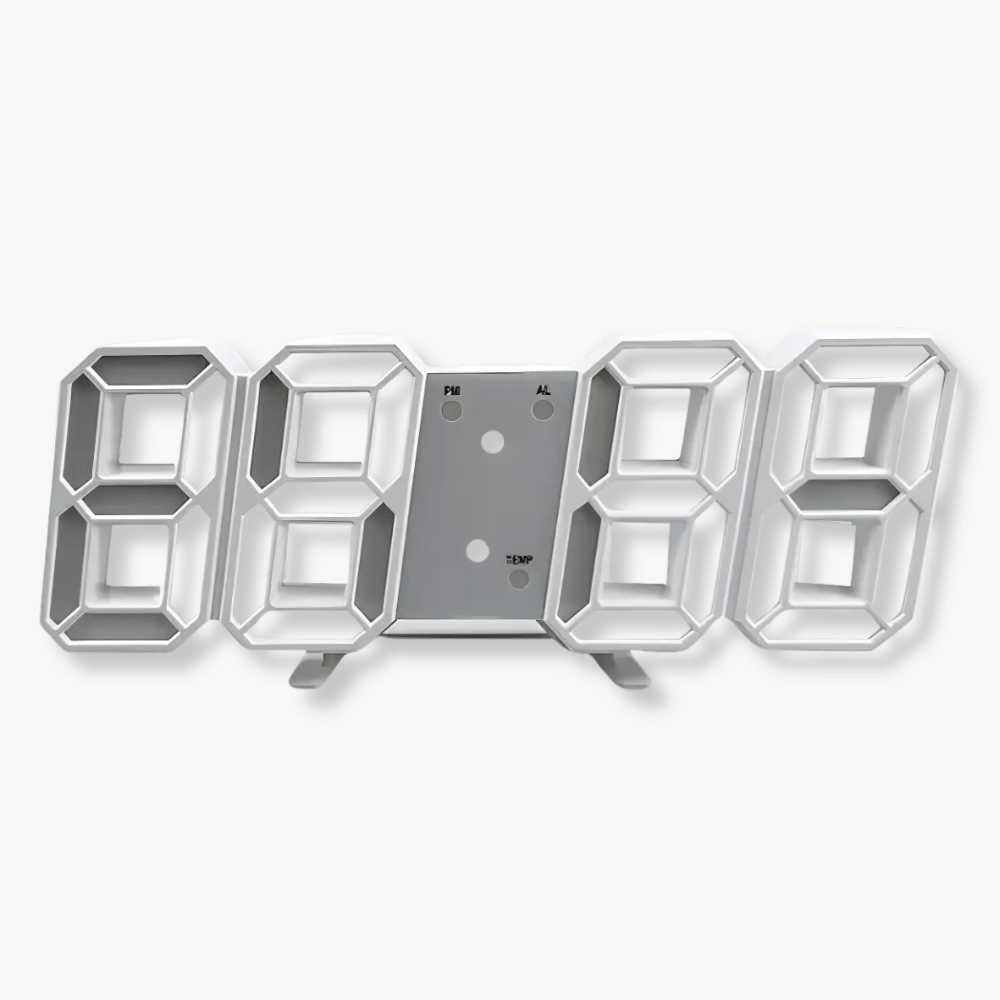 ALBA LED - Horloge murale numérique blanche