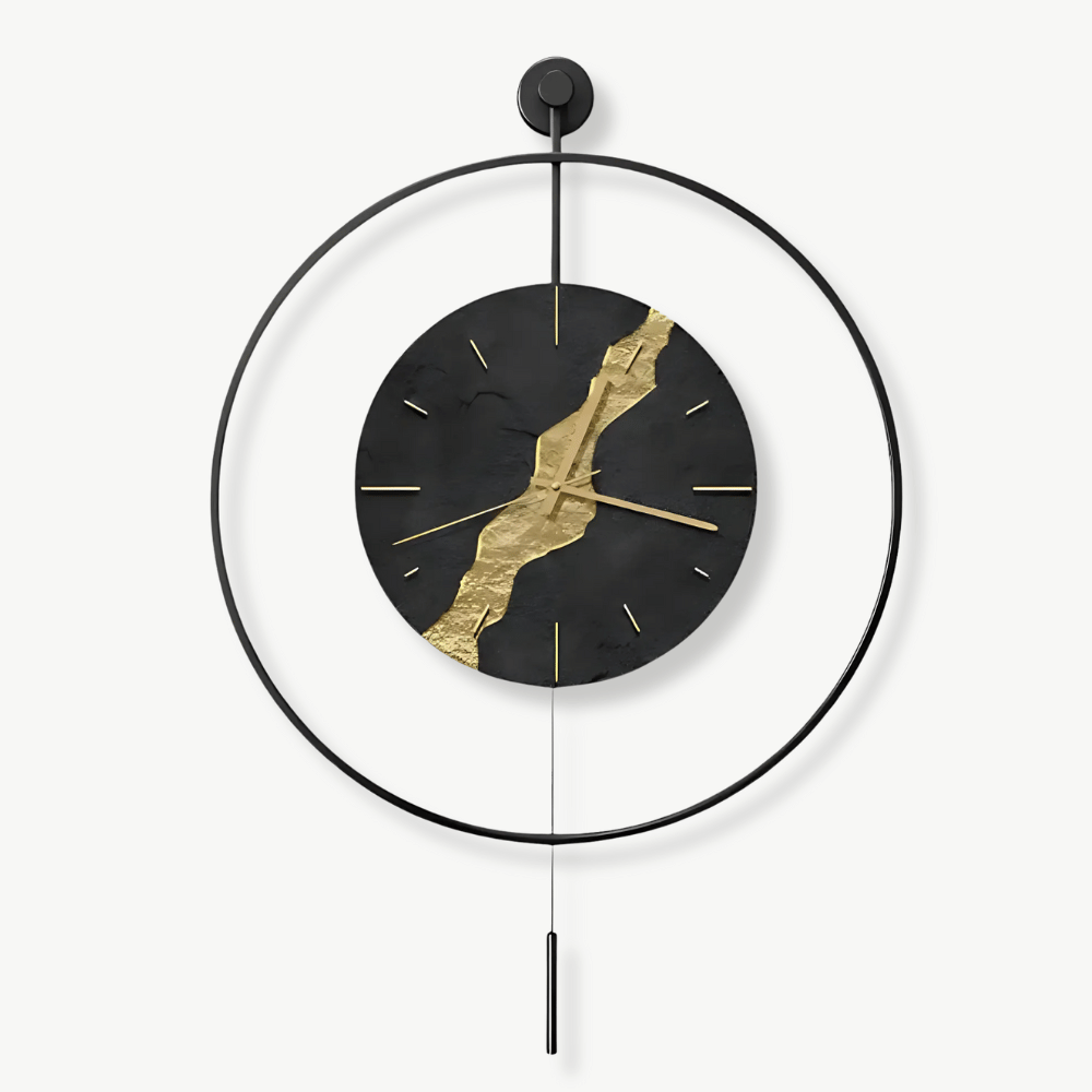 KINTSU - Horloge murale abstraite kintsugi