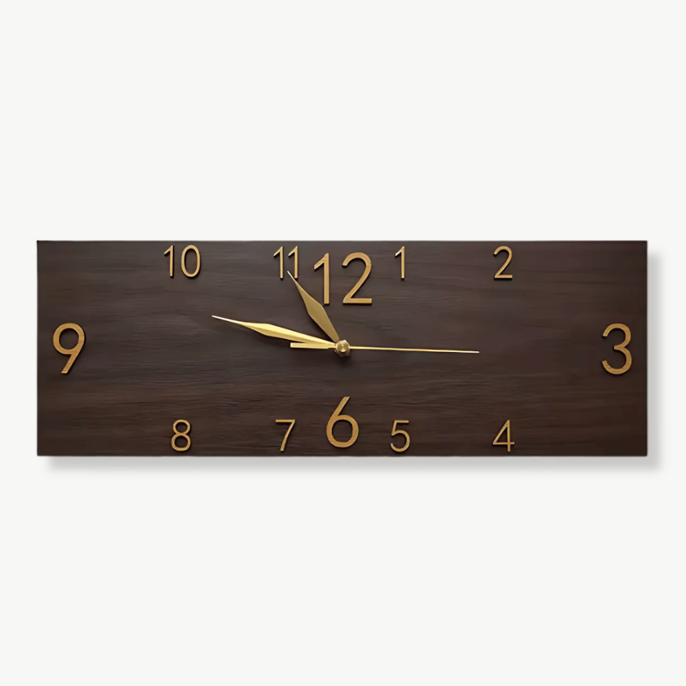 NORDEN - Horloge murale rectangulaire bois