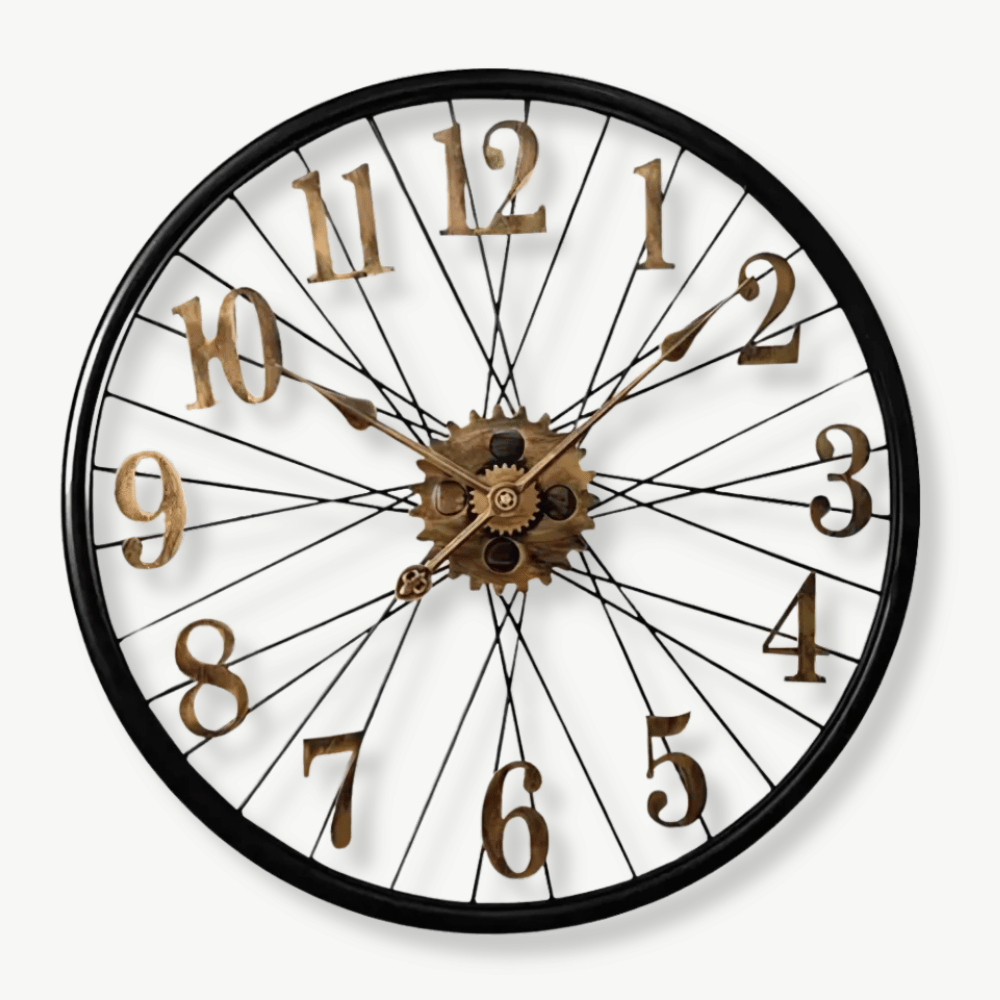 WHEELER - Horloge murale roue factory 60 cm