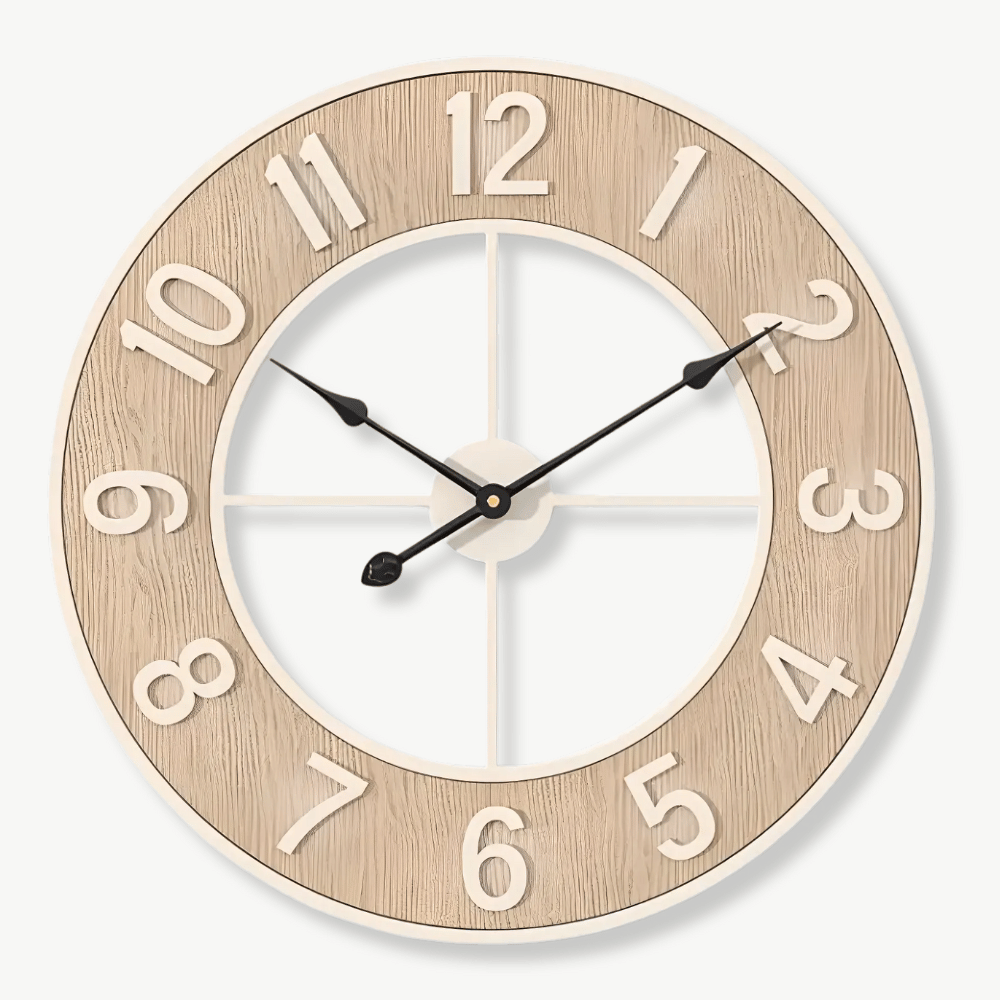 FJORD - Horloge murale bois naturel