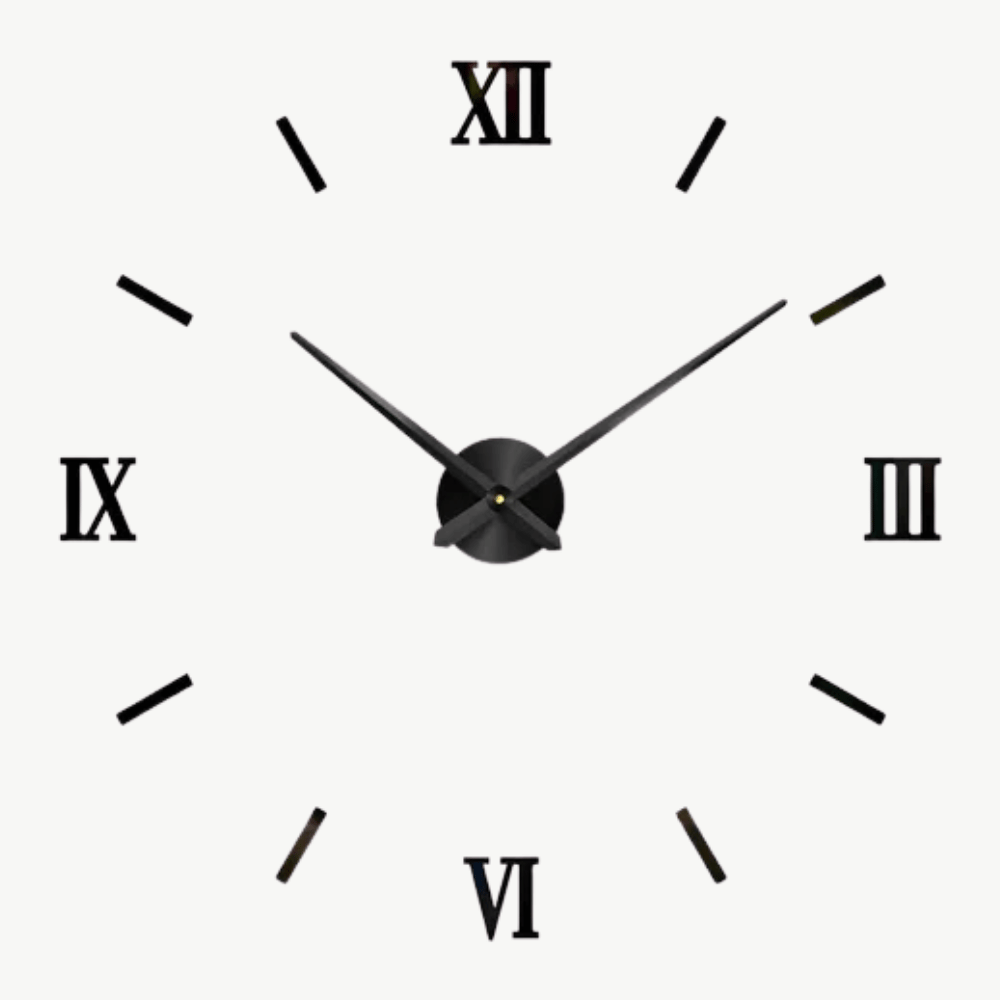 RELIEF - Horloge murale stickers 3D