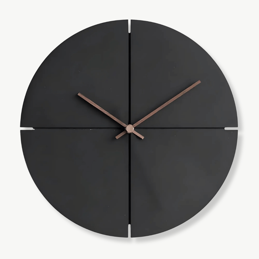 NOIRVA - Horloge murale bois nordique noire