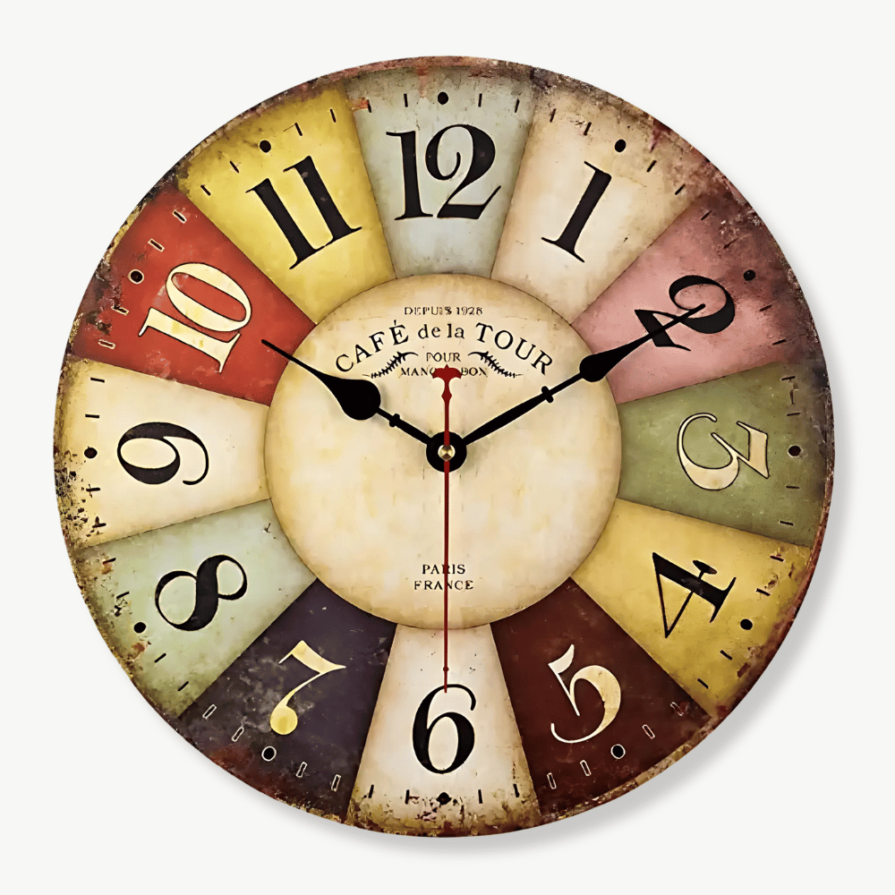 TOUR - Horloge murale café vintage 30 cm