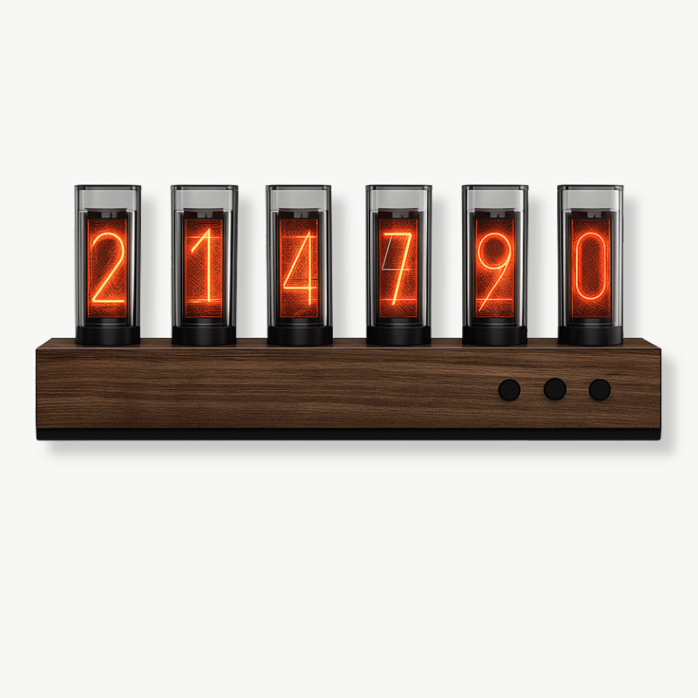 EDISON - Horloge Nixie bois vintage
