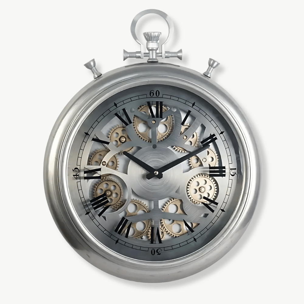 TURBINE - Horloge murale rouage tournant