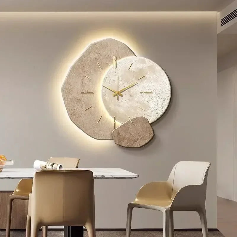 Horloge Murale Design Moderne avec Éclairage LED | Élégante Décoration pour Salon