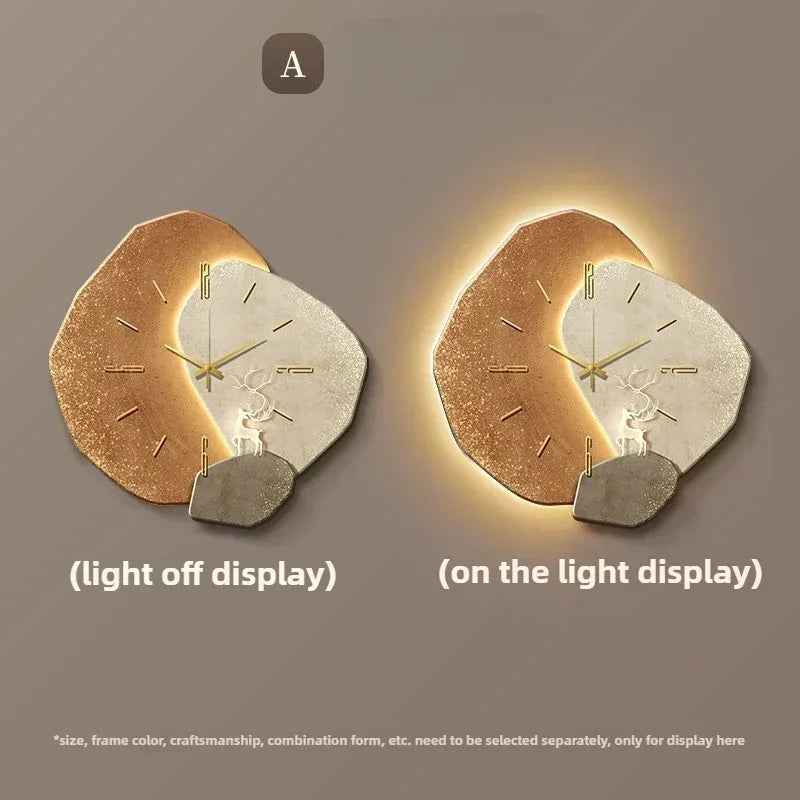 Horloge Murale Design Moderne avec Éclairage LED | Élégante Décoration pour Salon