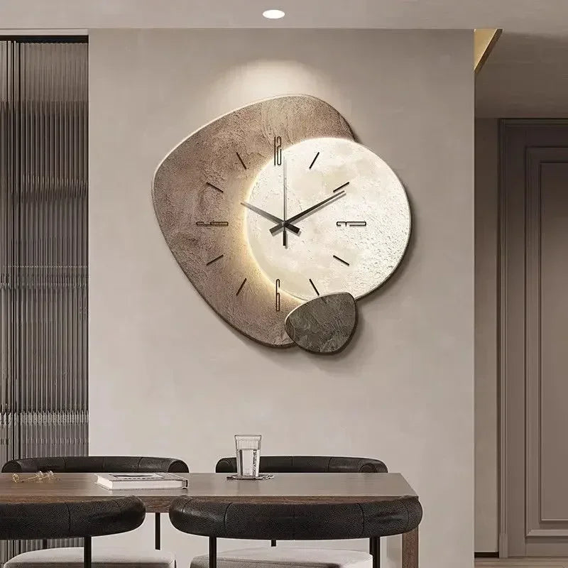 Horloge Murale Design Moderne avec Éclairage LED | Élégante Décoration pour Salon