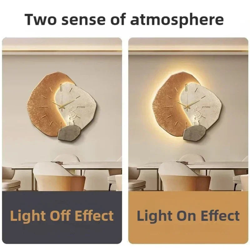 Horloge Murale Design Moderne avec Éclairage LED | Élégante Décoration pour Salon