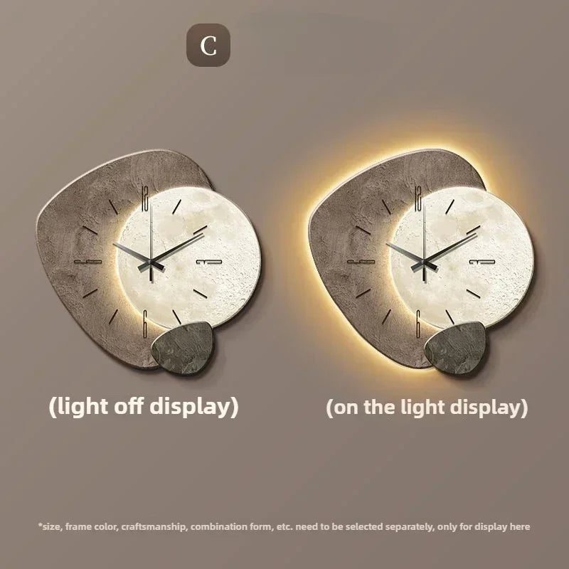 Horloge Murale Design Moderne avec Éclairage LED | Élégante Décoration pour Salon
