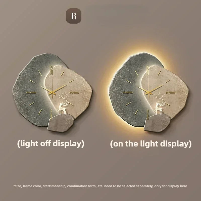 Horloge Murale Design Moderne avec Éclairage LED | Élégante Décoration pour Salon