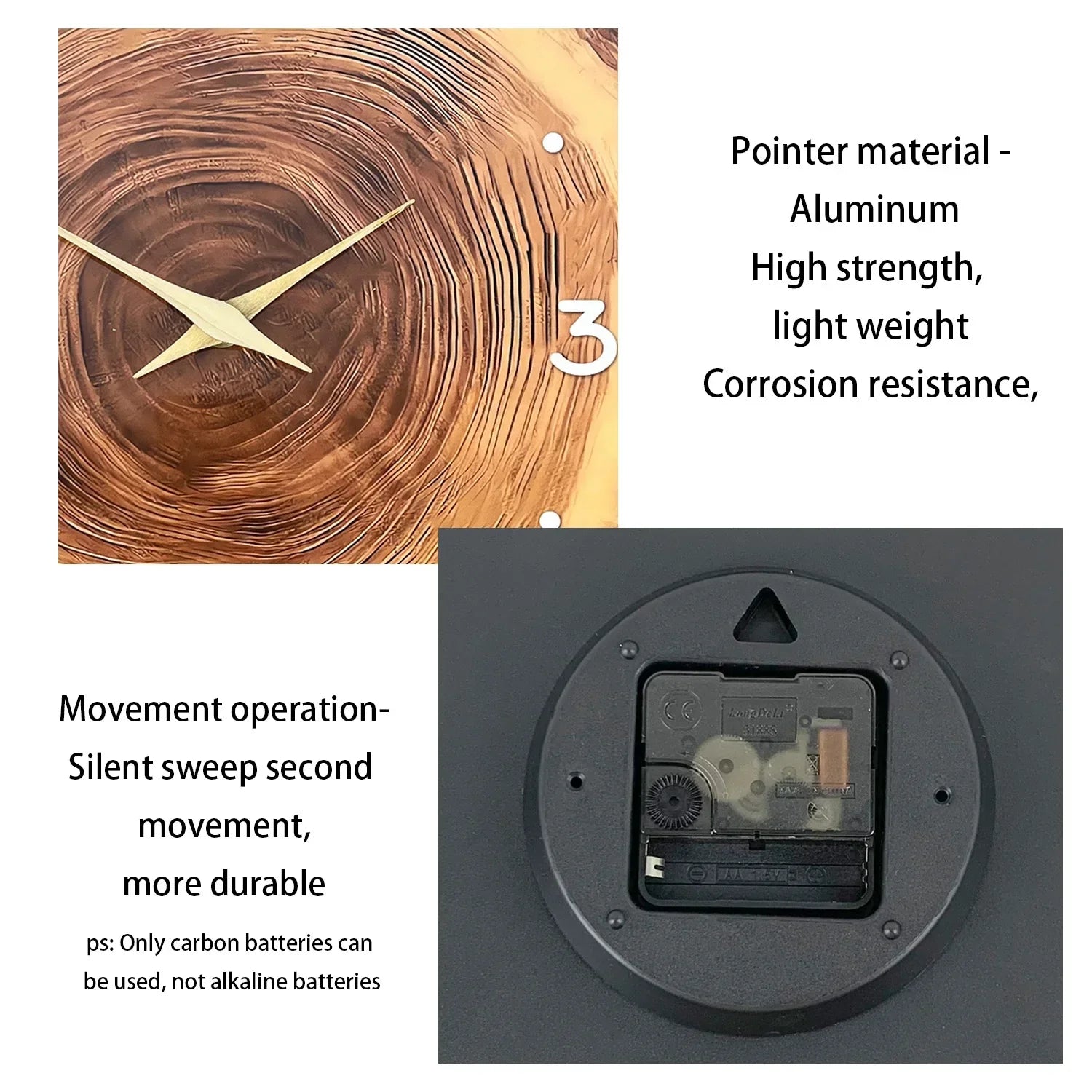 Horloge Murale Design en Bois Naturel avec Mécanisme Silencieux | Élégante Décoration Intérieure pour Un Ambiance Apaisante