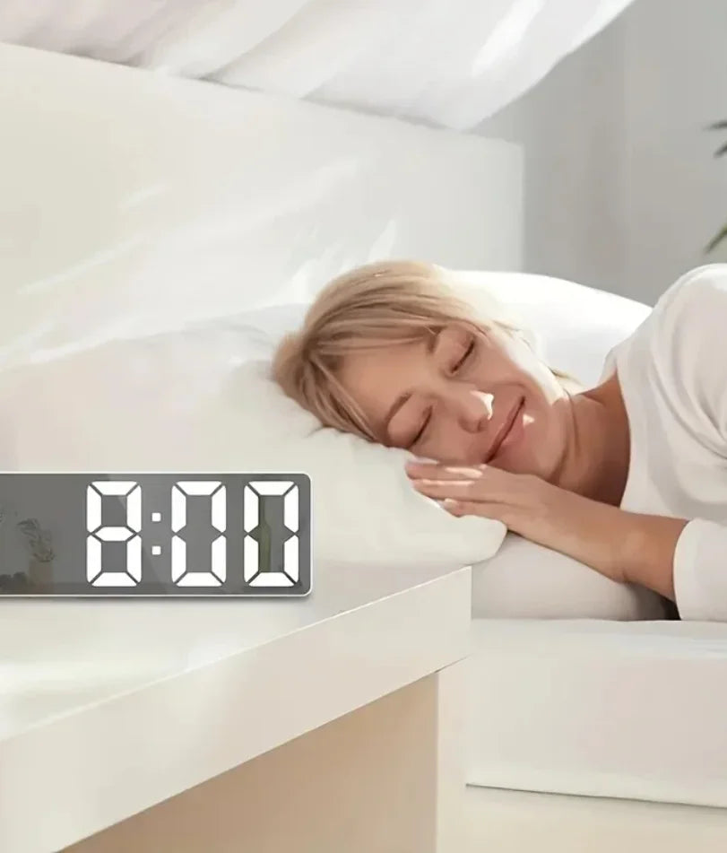 Horloge Murale Numérique LED avec Affichage de Température | Design Élégant pour Bureau et Dortoir