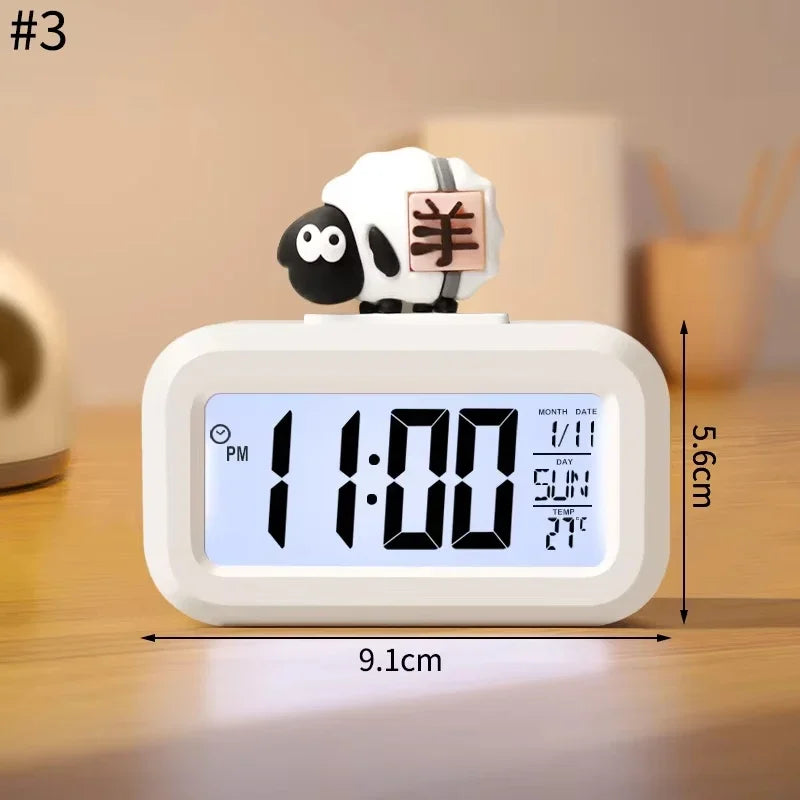 Horloge Numérique Murale LED avec Veilleuse Douce | Design Mignon en Forme de Cochon pour Ambiance Chaleureuse