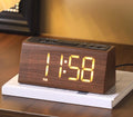 Horloge Rétro en Bois | Réveil Numérique LED avec Affichage Haute Définition | Design Élégant pour Bureau et Décoration