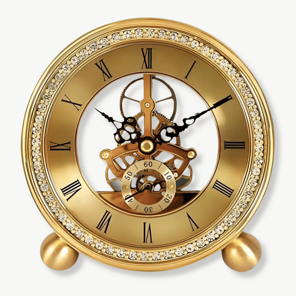 MIDAS - Horloge à poser dorée vintage