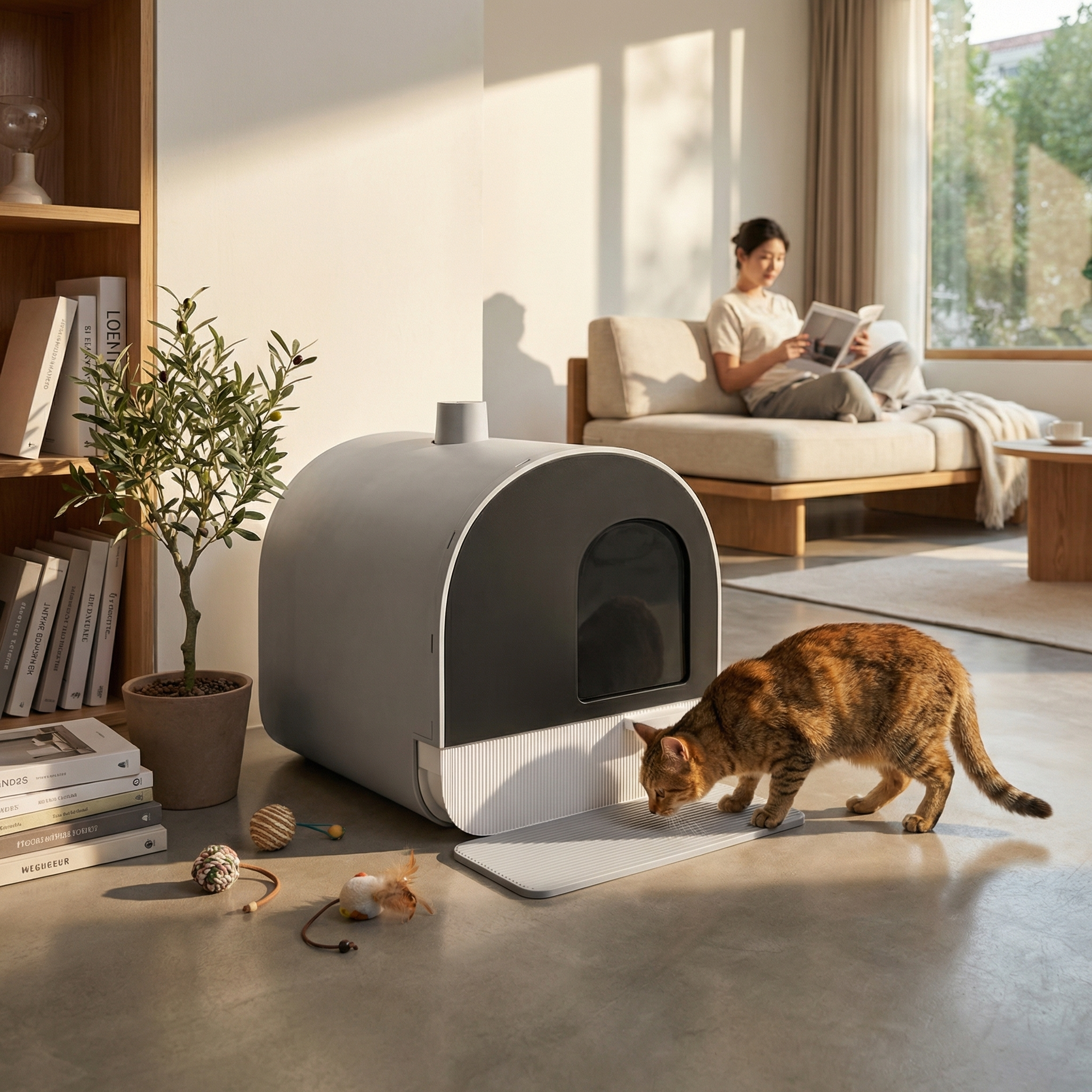Maison de litière Mavia — Meuble discret pour chat