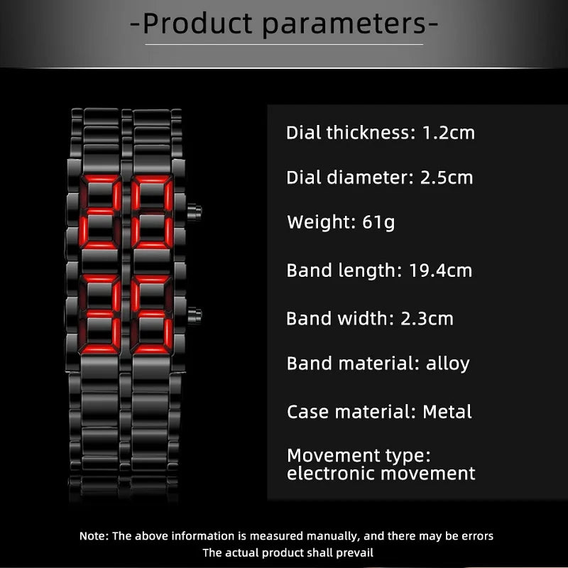 Montre Homme en Métal avec Affichage LED et Fonction Alarme | Élégante et Durable pour un Style Quotidien