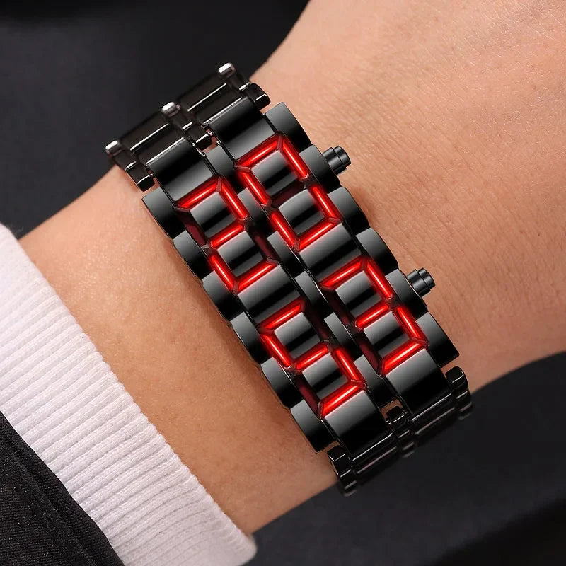 Montre Homme en Métal avec Affichage LED et Fonction Alarme | Élégante et Durable pour un Style Quotidien