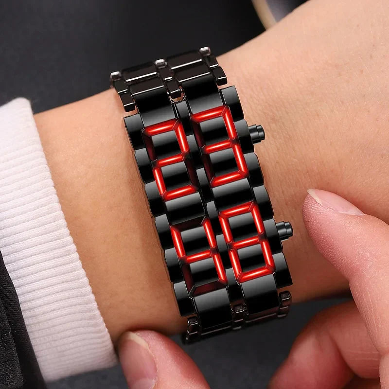 Montre Homme en Métal avec Affichage LED et Fonction Alarme | Élégante et Durable pour un Style Quotidien