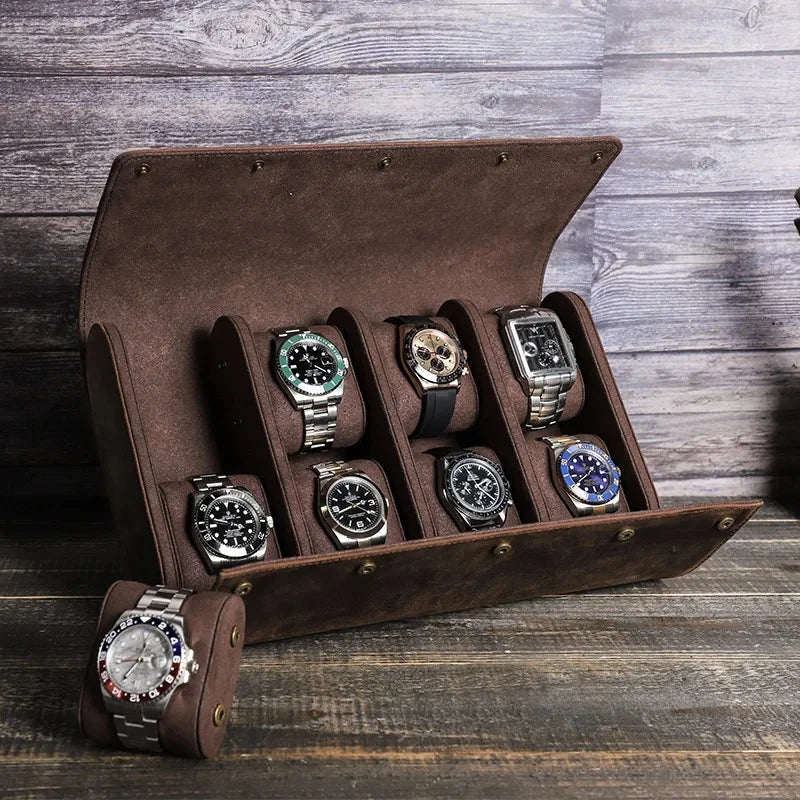 Organisateur de Montres en Cuir Véritable | Boîte Élégante pour 6 Montres avec Fermeture Sécurisée pour Protection et Style