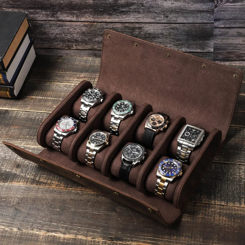 Organisateur de Montres en Cuir Véritable | Boîte Élégante pour 6 Montres avec Fermeture Sécurisée pour Protection et Style