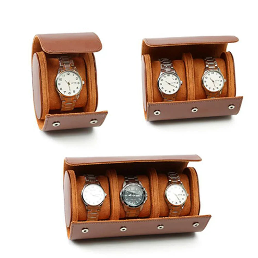 Organisateur de Montres en Cuir Vintage avec 3 Compartiments | Rangement Élégant pour Voyager et Protéger vos Montres