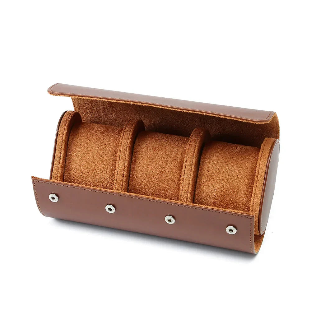 Organisateur de Montres en Cuir Vintage avec 3 Compartiments | Rangement Élégant pour Voyager et Protéger vos Montres