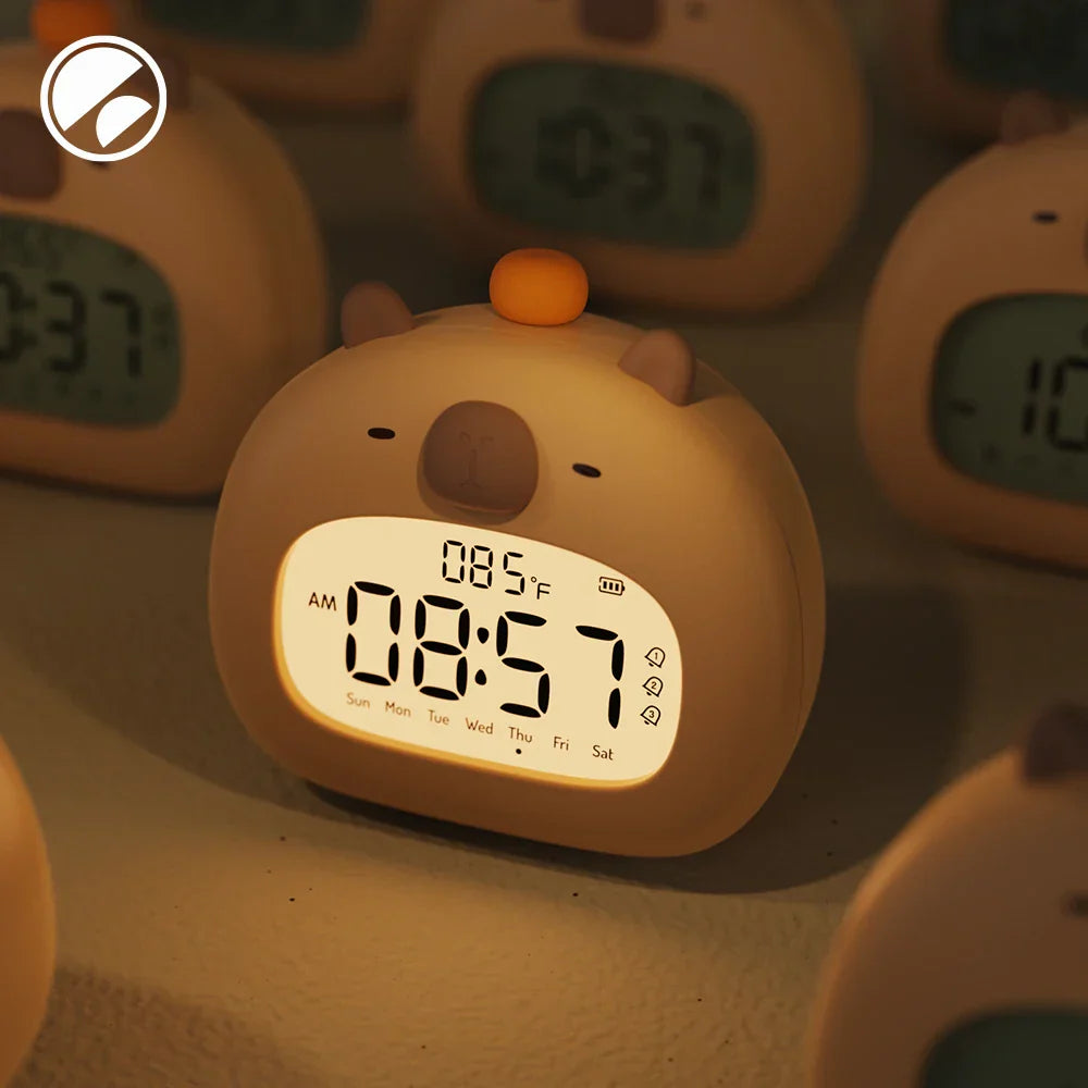 Réveil LED pour Enfants | Horloge Numérique avec Veilleuse et Affichage de Température | Chargement USB Type C pour un Sommeil Apaisé