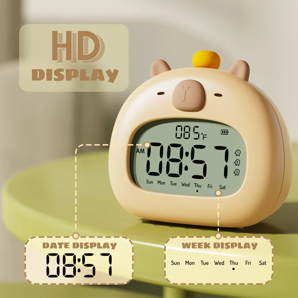 Réveil LED pour Enfants | Horloge Numérique avec Veilleuse et Affichage de Température | Chargement USB Type C pour un Sommeil Apaisé