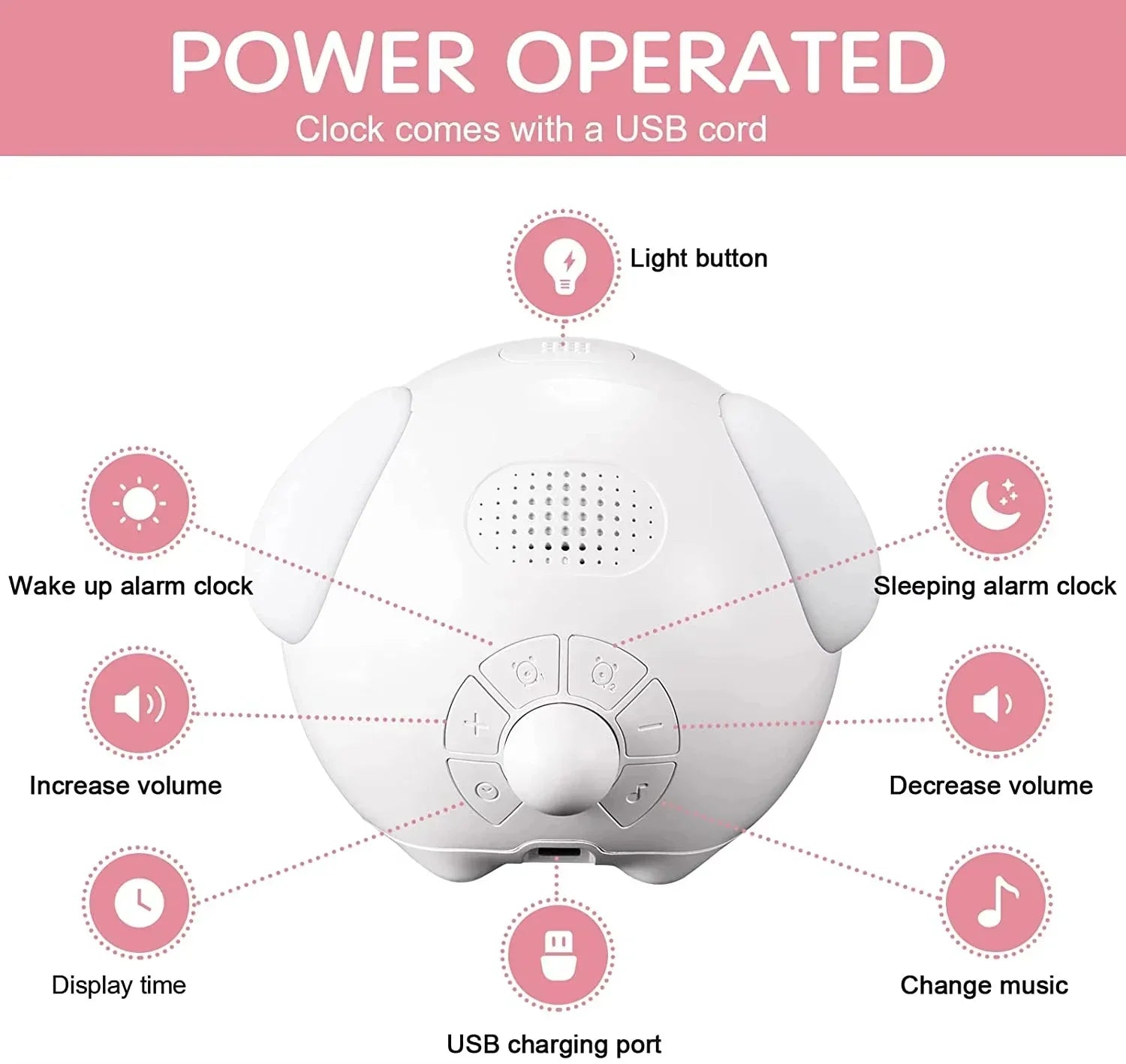 Réveil Numérique Enfant | Horloge LED Intelligente avec Fonction Snooze | Design Mignon pour un Réveil Doux